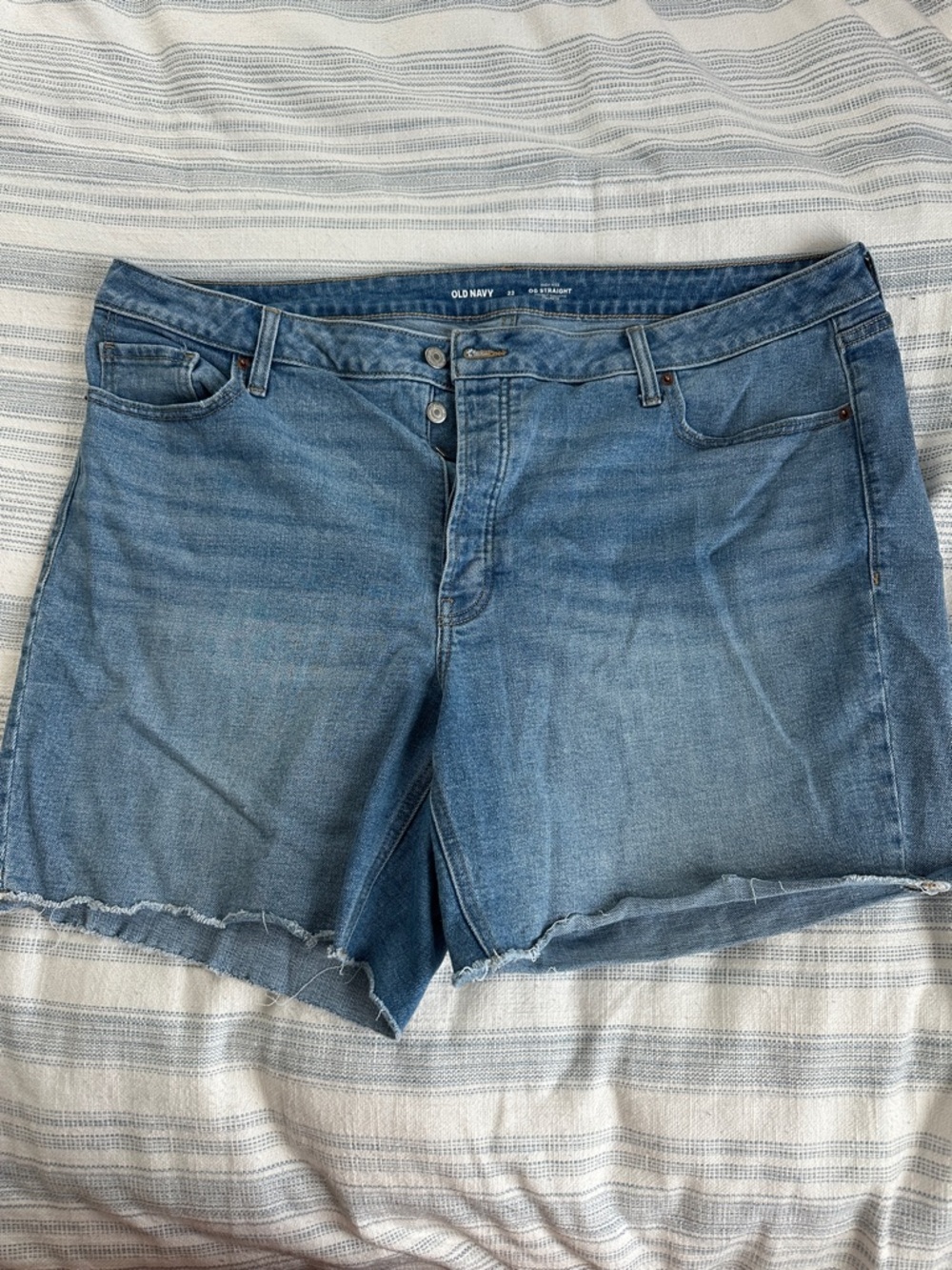 Old Navy Light Blue Denim Cutoff Shorts with Frayed Hem